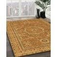 thumbnail image 3 of Ahgly Company Machine Washable Indoor Square Abstract Orange Area Rugs, 6' Square, 3 of 7