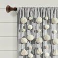 thumbnail image 4 of Lush Decor Faux Linen Pom Tassel Window Curtain Panel, Gray, 84 x 40, 4 of 11