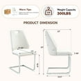 thumbnail image 2 of Sumdeal Dining Chair Sets (2, 4, or 6 chairs), modern leather upholstered chairs, high backrests, silver backrest rings and chrome armrests, waterproof PU leather (white, black, grey, or beige)., 2 of 6