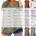 thumbnail image 6 of Summer Fall Shirts for Ladies Short Rolled Women Sleeve Tops Solid Color Cotton Linen Blouses V Neck Soft Floral Print Tunic, 6 of 7