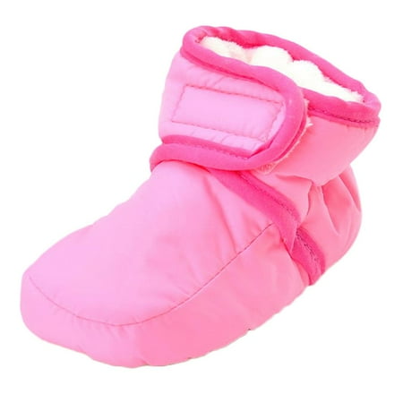 

Baby Newborn Toddler Girl Winter Prewalker Cotton Shoes 11 Pink