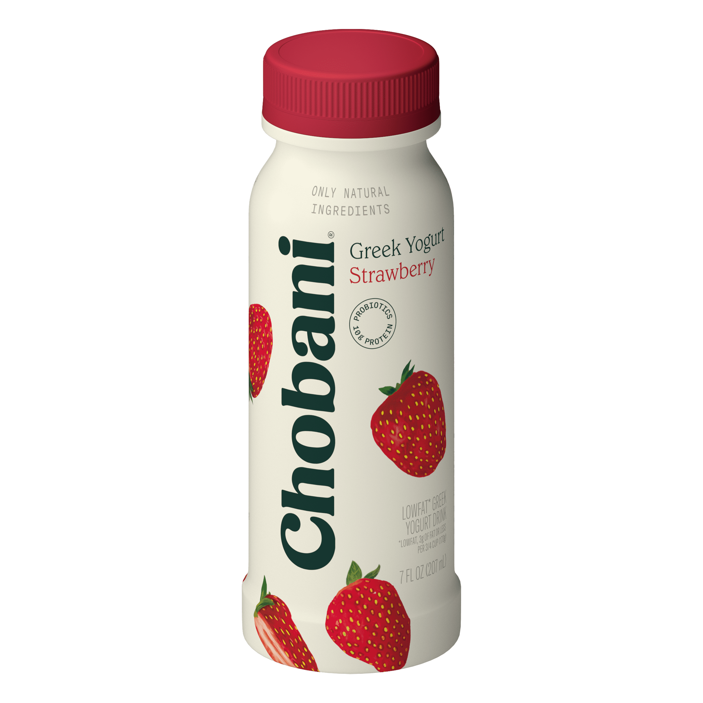 Chobani Low-Fat Greek Yogurt Drink Strawberry 7 fl oz Bottle