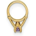 thumbnail image 2 of Solid 14K Yellow Gold 3D Ring with Dark Purple CZ Charm, 2 of 7