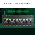 thumbnail image 3 of Amplificador de auriculares Estéreo de 8 Canales, Amplificador de Auriculares de Control de Volumen Con Luz Rgb, DJ Stage Sound Studio Mixer Metal 6.35 mm, Para La Transmisión, 3 of 7