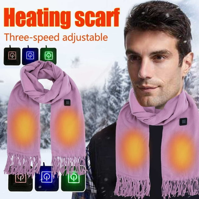 Riforla Heating Scarf Three Gear Regulation USB Heater Heating Neck Brace Heated Scarf with Neck Heating Pad Heated Neck Wrap Heating&warming Equipment Pink