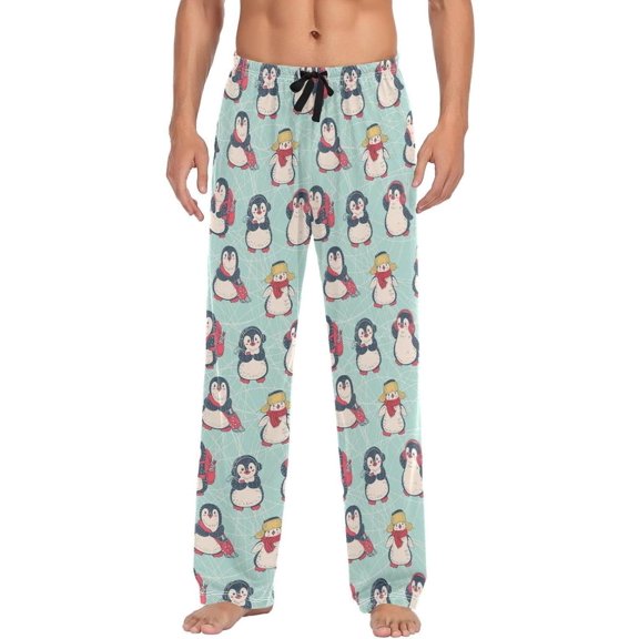 GZHJMY Penguin Pajama Pants for Men, Lounge Pants Lightweight Men Pajama Bottoms with Drawstring Pockets, Christmas New Year Birthday Gifts, X-Large
