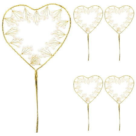 

5pcs Heart Design Cake Picks Cupcake Toppers Cake Baking Picks Cake Decorations