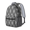 thumbnail image 2 of Gray and White Checkered Pattern Backpack for School, Cute School Bag with Adjustable Shoulder Straps and Padded Back, 15.3"x11"x6.7", 2 of 5