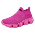 thumbnail image 6 of Rokment Women's Men's Cross Training Runnning Shoes Unisex Comfortable Memory Foam Cushioned Slip on Socks Fitness Workout Jogging Trainners Walking Tennis Sneakers Hot Pink Size 10.5, 6 of 7