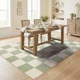 thumbnail image 4 of Kzaei Checkered Sage Green 5'x7' Area Rug for Living Room, Geometric Diamond Dot Modern Soft Low-Pile Girls Rug Entryway Non-Slip TPE Backing, 4 of 6
