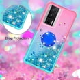 thumbnail image 4 of Clear Case for Xiaomi Poco F5 Pro 5G with Kickstand for Girls Women, Liquid Glitter Sparkle Bling Cute Case Gradient Quicksand Cover for Xiaomi Poco F5 Pro 5G JB Powder Blue, 4 of 14