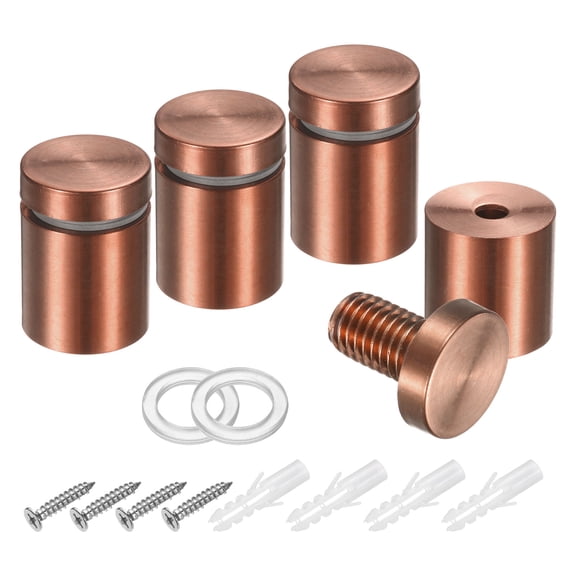 4 Pack 3/4" x 1" Stainless Steel Standoff Sign Standoff Screws, Rose Gold