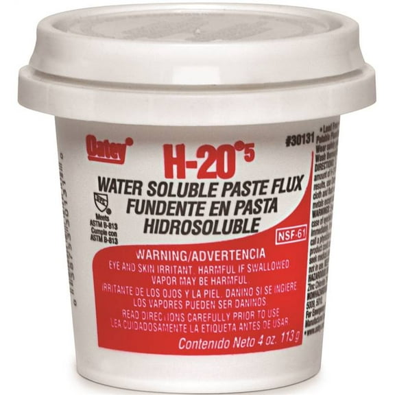Oatey H-20 Series 30131 Water Soluble Flux, 4 oz, Paste, Light Yellow