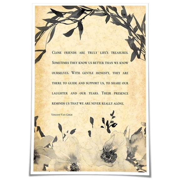 Close Friends Are Truly Life's Treasures Poem Wall Art Quotes Poster Modern House Decorations poster