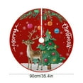 thumbnail image 3 of Yhmxh Christmas Tree Skirt 35 Inches Red Xmas Soft Cover Mat Snowflake Xmas Tree Skirt Ornaments Round Xmas Tree Cover ELK Decor Retro Xmas Tree Skirt for Holiday Ornaments Indoor Outdoor Decoration, 3 of 6