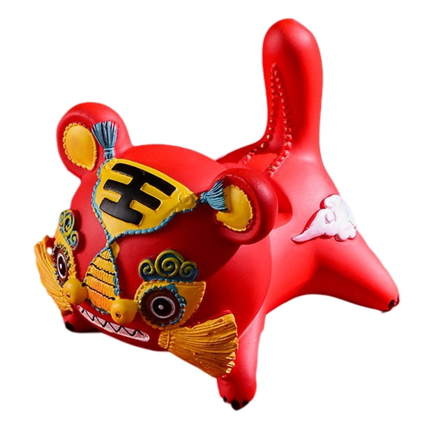 Adornos de animales chinos pintados a mano, miniaturas artísticas para Año Nuevo en casa. Jinbao
