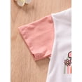 thumbnail image 5 of Caoirhny Baby Girl Father’s Day Romper, Short Sleeve Contrast Color Letter Print Newborn Bodysuit, 5 of 9