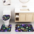 thumbnail image 6 of FRAMICS Halloween Blacklight Shower Curtain Sets with Rugs, 16 Pc Colorful Pumpkin Ghost Bathroom Sets, Waterproof Fabric Bathroom Curtain Decor with Hooks, 6 of 10