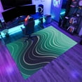 thumbnail image 3 of Modern Blue Green Rug 3x5 Small Area Rugs Abstract Wave Stripes Rugs Non Slip Non Shedding Print Washable Floor Carpet for Living Room Bedroom Office Study Foyer Hallway, 3 of 7