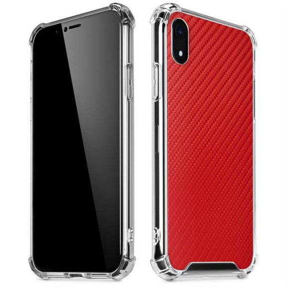 Skinit Textures Red Carbon Fiber iPhone XR Clear Case
