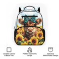 thumbnail image 6 of KUIFORTI Cow Sunflower Toddler Backpack for Boys Girls Kids School Bag with Multiple Storage Pockets Adjustable Straps 13.5 Inch for Preschool Kindergarten Daily Use, 6 of 7
