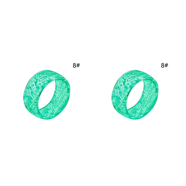 Qarigey Anillo unisex que brilla en la oscuridad Anillo de acrílico Luminoso Noche que brilla intensamente Joyería de mano Regalo de vacaciones, Verde verde talla 8 2piezas Qarigey CBP152937