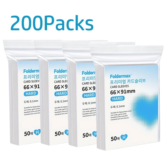 200 Pieces Of High Transparency Thick Card Sleeves, Suitable For Acid Free Cpp Plastic Protective Sleeves For Baseball Cards, Game Cards, Anime Cards, And Kpop Camera Cards