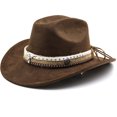 thumbnail image 4 of OJSFQUFP Cowboy Hat for Women and Men with Shapeable Wide Brim Cattleman Western Hats for Cowboys, 4 of 6