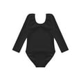 thumbnail image 3 of YUUMIN Girls Fleece Lined Bodysuit Long Sleeve Ballet Leotard Kids Dance Undergarment Thermal Black 170, 3 of 7