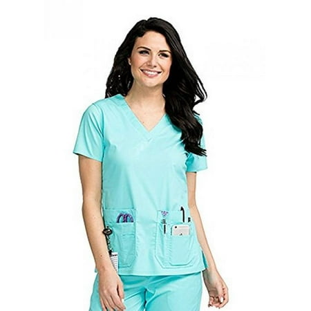 Med Couture Women's Flex It Top, Blue Crush/Purple Haze, 2XL