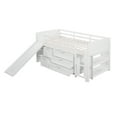 thumbnail image 6 of Clearance! Low Twin Size Loft Bed with Cabinets, Shelves and Slide - White, 6 of 9