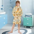 thumbnail image 5 of FORMRS Niños Bathrobe Unisex Hooded Robe Soft Plush Pajamas Sleepwear, Size 4-6T, Watercolor Sunflowers, 5 of 7