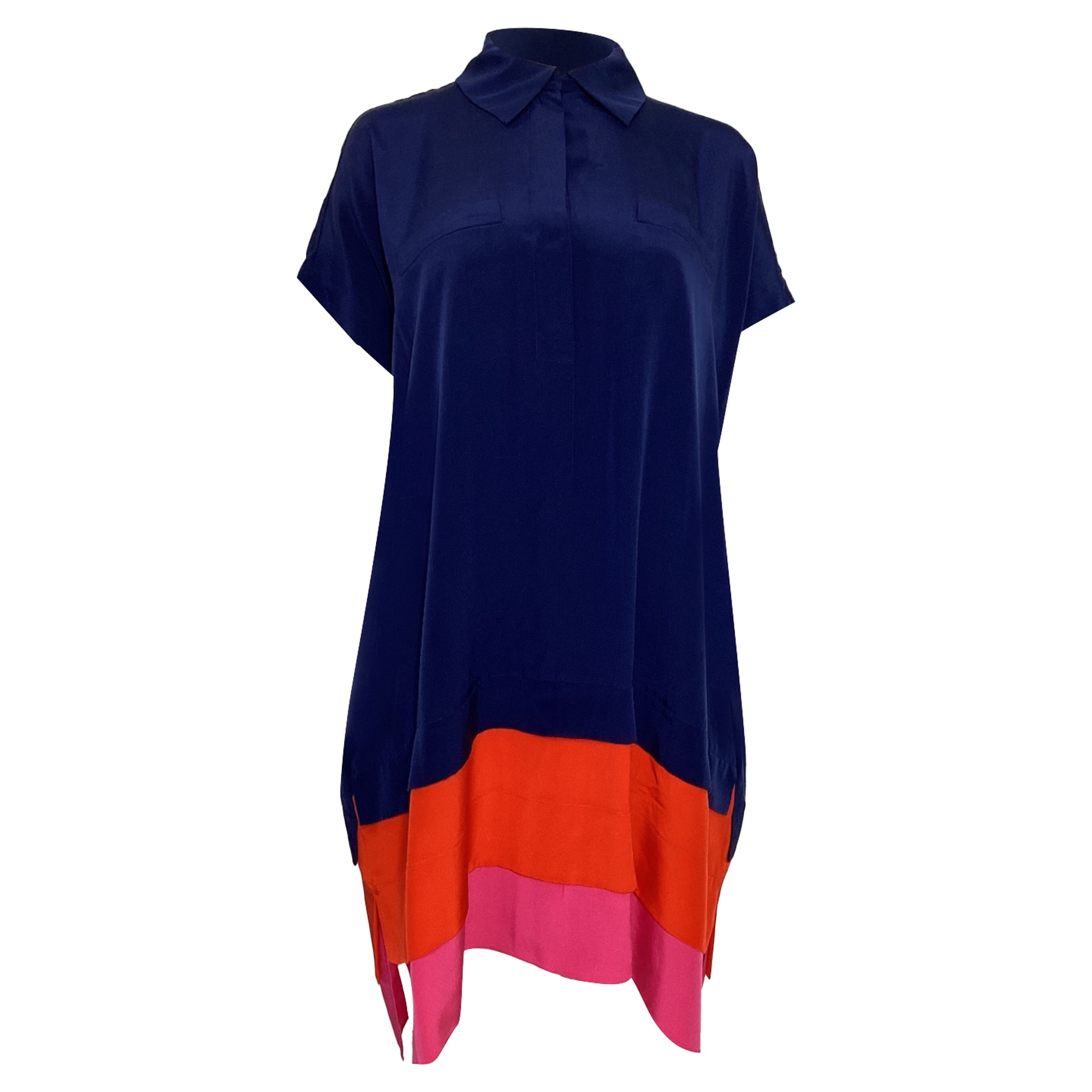 Pre-Owned Diane Von Furstenberg Hatsu Layered Colorblock Crepe De - Main Image