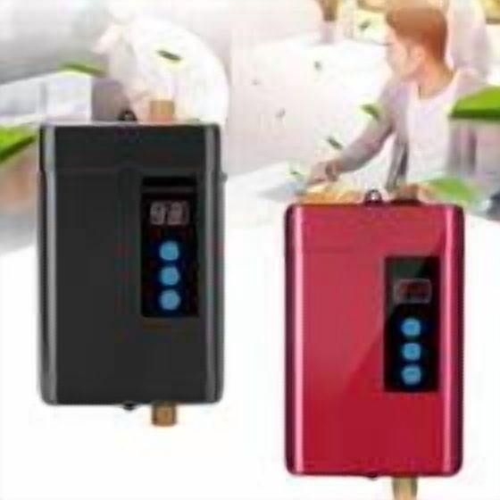 For Shower Kitchen Small Electric Tankless Instant Hot Water Heater 3000W 110V with the Size Approx. 24x13.5x6.5cm PC, Copper