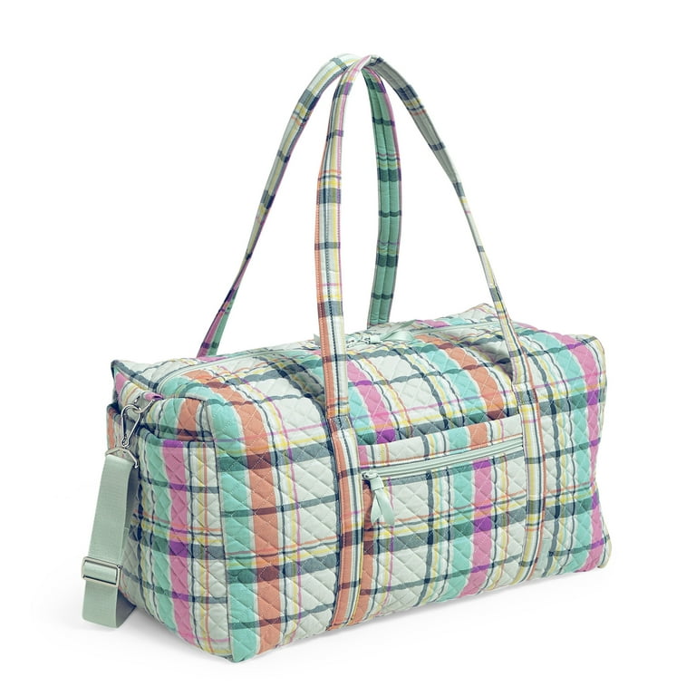 TWENTY FOUR Checkered Bag Travel Duffel Bag Weekend Overnight Luggage  Shoulder Bag For Men Women -Black 