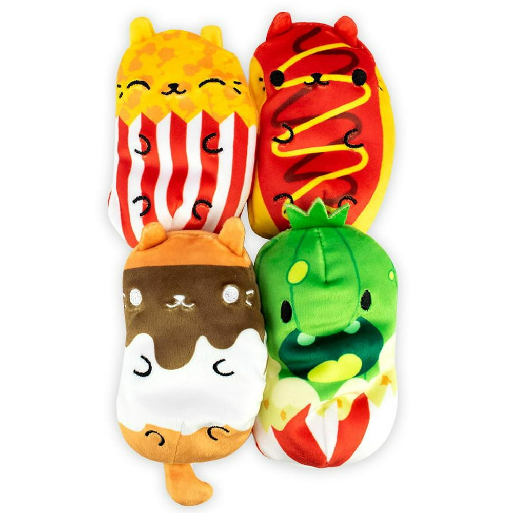 Cats vs Pickles - Collectible Bean Plush Foodie Exclusive Character 4-Pack with Surprise Pickle
