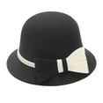 thumbnail image 1 of Chapeau Melon Petit pour Femme, Automne et Hiver, Nœud, Bout Rond, Décontracté, Style Bassin de Pêcheur, 1 of 3