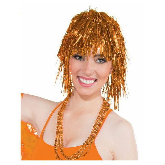Orange Tinsle Wig Halloween Costume Accessory