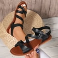 thumbnail image 6 of Dakaela Strappy Sandals for Women Open Toe Slingback Ankle Strap Flat Shoes Summer Beach Dressy Sandals, 6 of 8