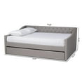 thumbnail image 3 of Allora Full Size Light Grey Upholstered Daybed with Trundle, 3 of 12