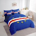 thumbnail image 2 of Manfei Cape Verde Flag 7pcs Queen Bedding,Patriotic Theme Art Bedding Comforter Set Queen,Blue Red Yellow,Navy Blue Reversible, 2 of 7