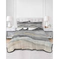 thumbnail image 2 of Quilts Twin Size Bedding Set, Grey Coastal Lightweight Quilted Comforter, Summer Beach Nautical Abstract Art Soft Reversible Bedspread Coverlet with Pillow Covers for All Season, 68" x 86", 2 of 7