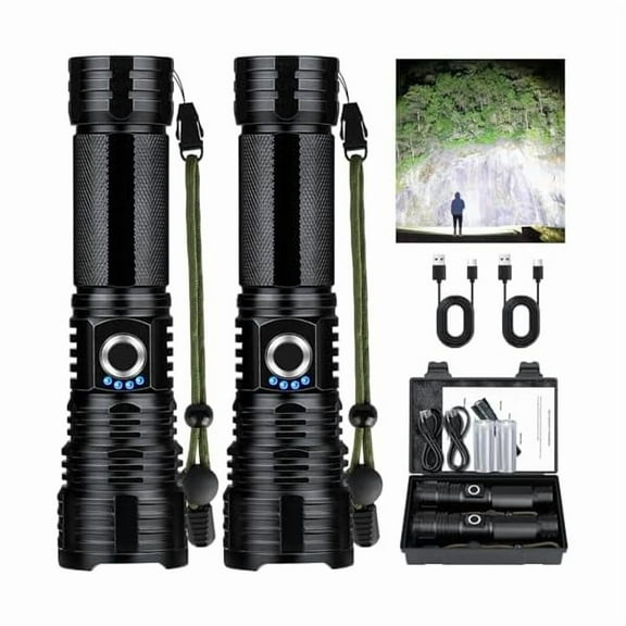 ZCFlashlights High Lumens Rechargeable, 990000 Lumens Super Bright LED Powerful Flashlight, 5 Modes Flash Light, IPX6 Waterproof High Powered Flashlights for Home Camping