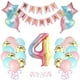 thumbnail image 1 of Arco de color degradado Globos de cumpleaños Decoraciones Globos rosas y azules Banner de feliz cumpleaños, 1 of 5