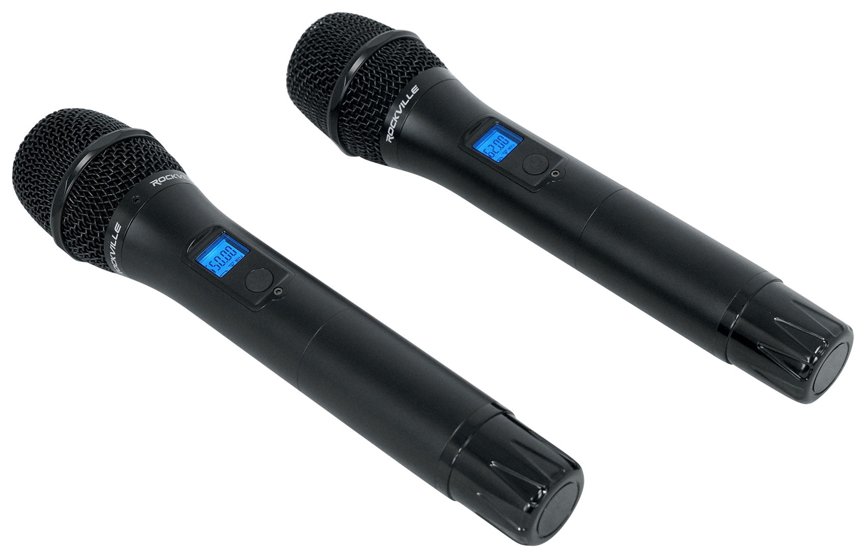 Rockville RWM65U Dual UHF 15 Channel Metal Handheld Wireless Microphone System