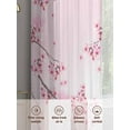 thumbnail image 3 of Pink Flowers Sheer Curtains 63 Inch Length 2 Panels Set, Semi Transparent Voile Rod Pocket Curtains for Living Dining Room Bedroom Drapes Spring Botanical Floral Branches Gradient, 3 of 6