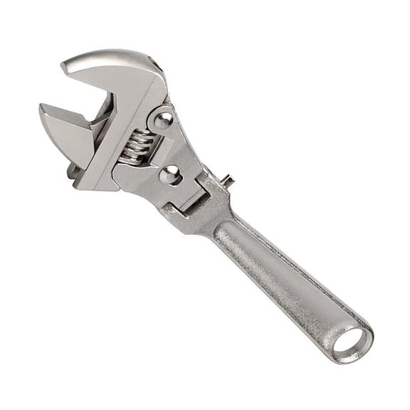 8 inch Adjustable Ratchet Wrench Folding Handle Dual-Purpose Pipe Wrench Spanner Key Hand Tool