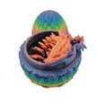 thumbnail image 4 of Surprise Dragon Egg Articulating Gemstone Dragon Fidget Figurine - 3D Printed Dragons Flexible ADHD, Autism, Relief Anxiety - Articulated Joints (RAINBOW), 4 of 6
