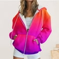 thumbnail image 2 of Viikei Zip Up Hoodies for Women Sweatshirt for Women Women's Casual Printed Zippered Long Sleeved Hooded Sweatshirt Jacket Top, 2 of 3