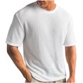 thumbnail image 2 of Homenesgenics Mens Shirts Men Tops T Shirts for Man Men's Summer Solid Round Neck Short Sleeved Knitted T-Shirt White XXL, 2 of 6